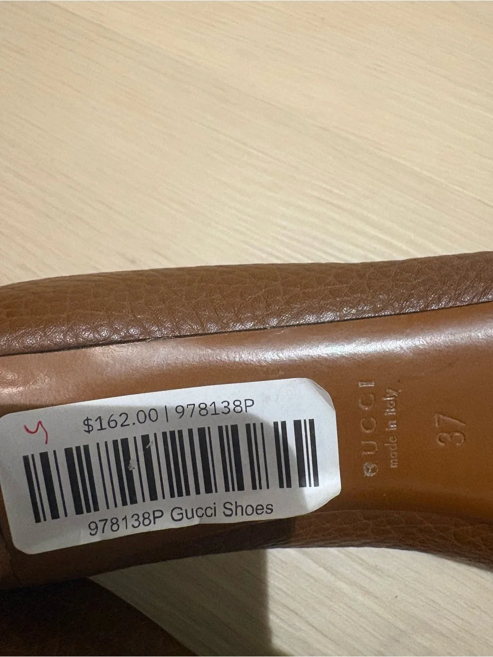 Gucci Tan Leather Heels with Gold Buckle Detail